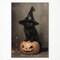 Vintage Halloween Canvas Wall Art – Cute Black Cat Witchy Print Poster, Retro Funny Lighted Pumpkin, Victorian Gothic Wiccan Artwork, 12x16in Unframed